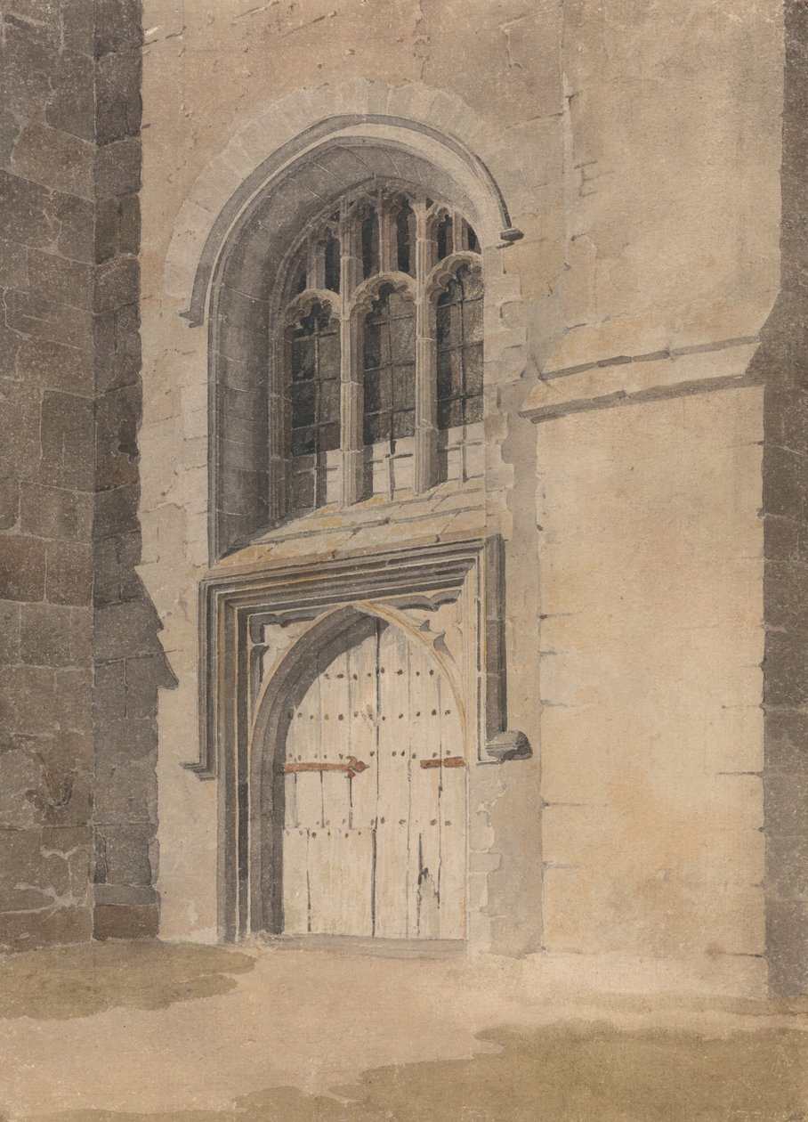 Døråbning og vindue i en kirke af John Sell Cotman