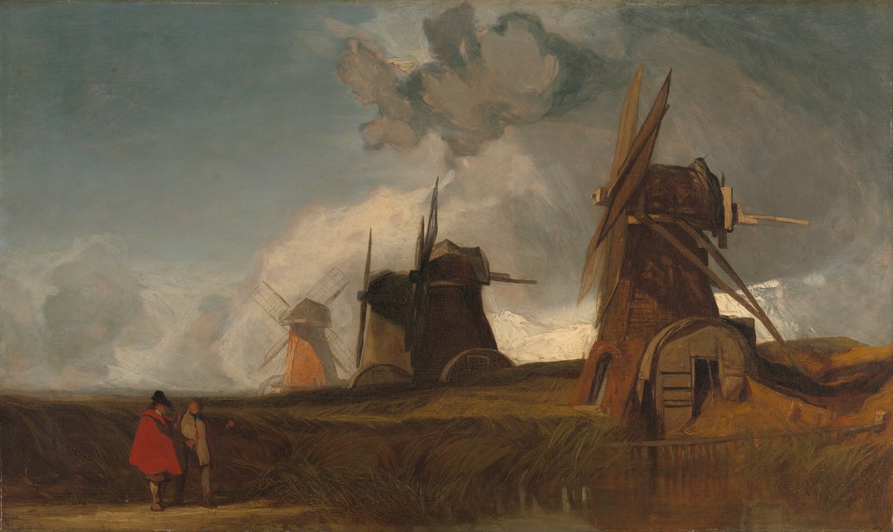 Dræningsmøller i Fens, Croyland, Lincolnshire af John Sell Cotman
