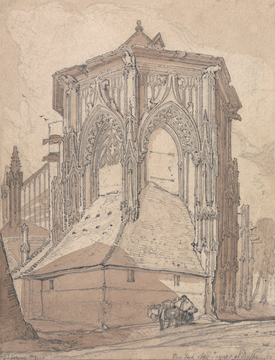 Østenden af Saint Jacques ved Dieppe, Normandiet af John Sell Cotman