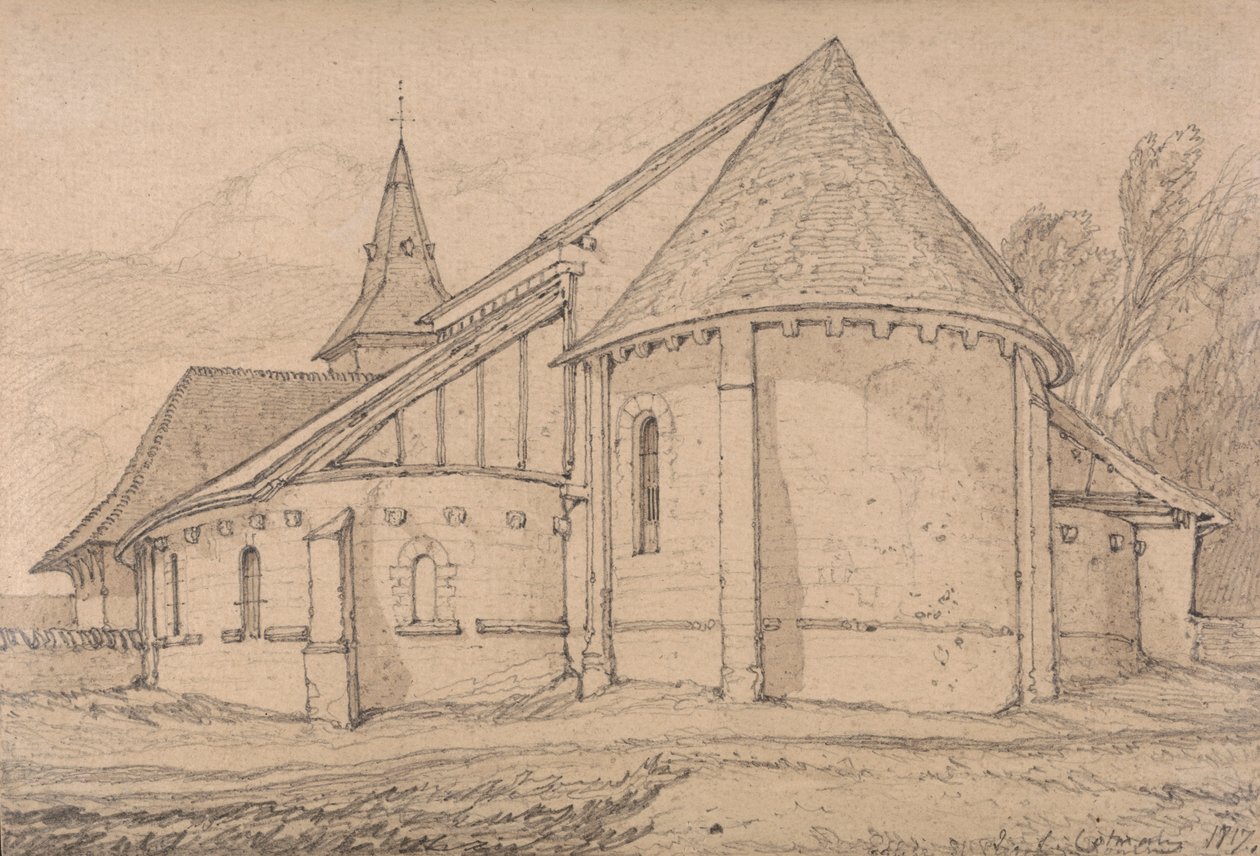 East End af Abbey Church of St. Paul i Rouen, Normandiet af John Sell Cotman