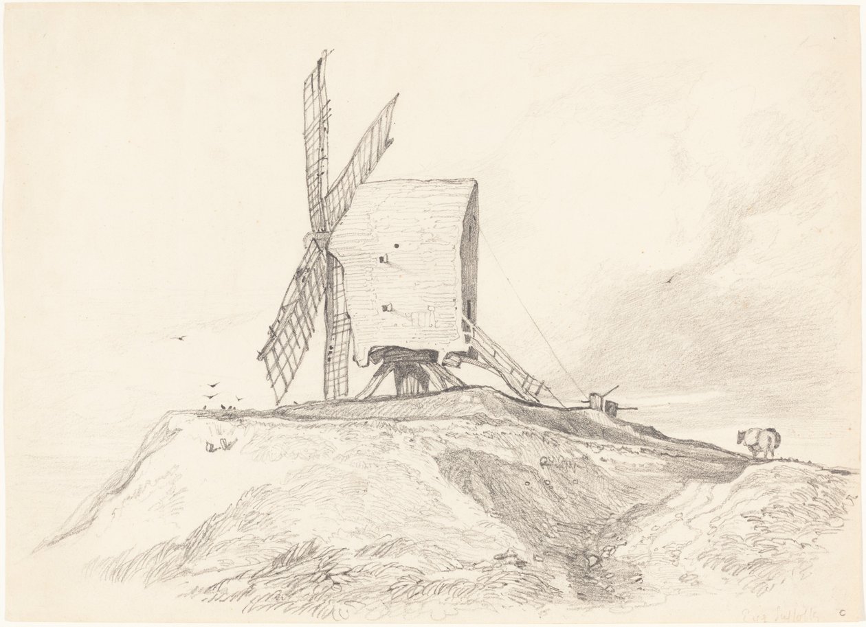 Eye Mill i Suffolk af John Sell Cotman