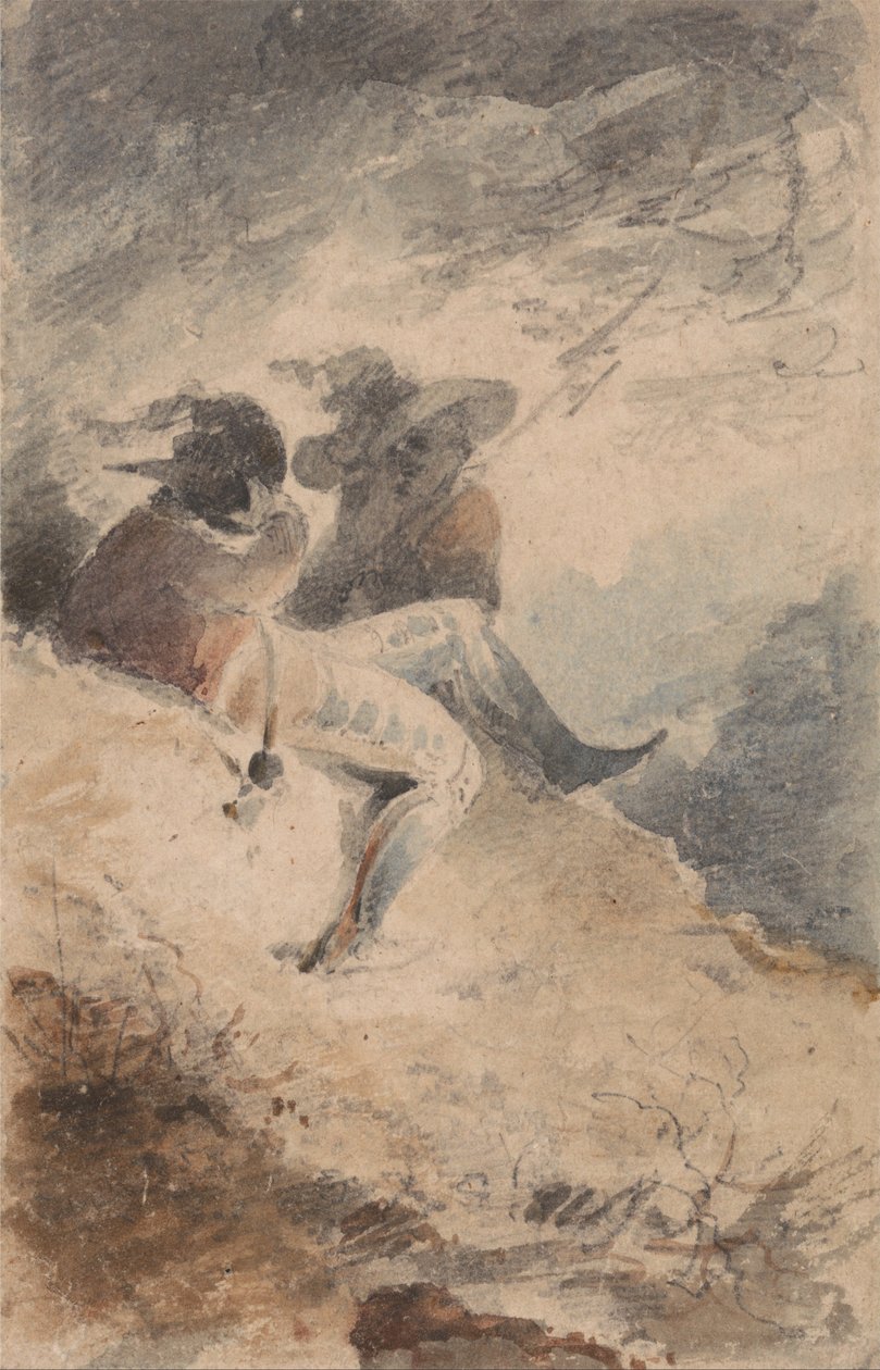Fantastiske figurer siddende på en høj af John Sell Cotman