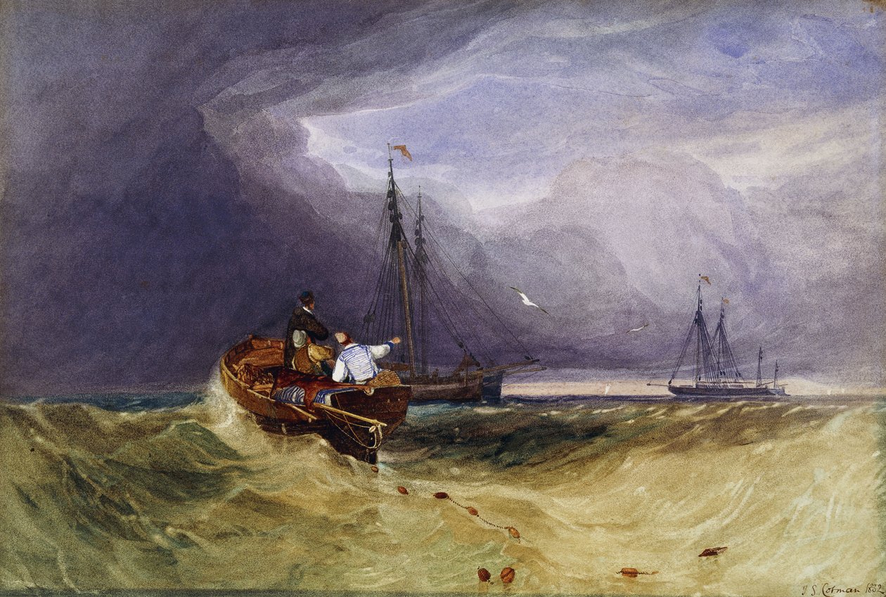 Fiskerbåde ud for Yarmouth, 1832 af John Sell Cotman