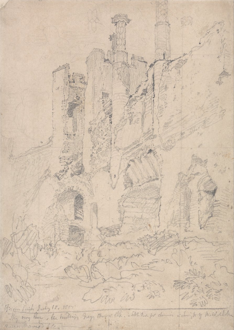 Framlingham Slot, Suffolk: En del af det ødelagte interiør af John Sell Cotman