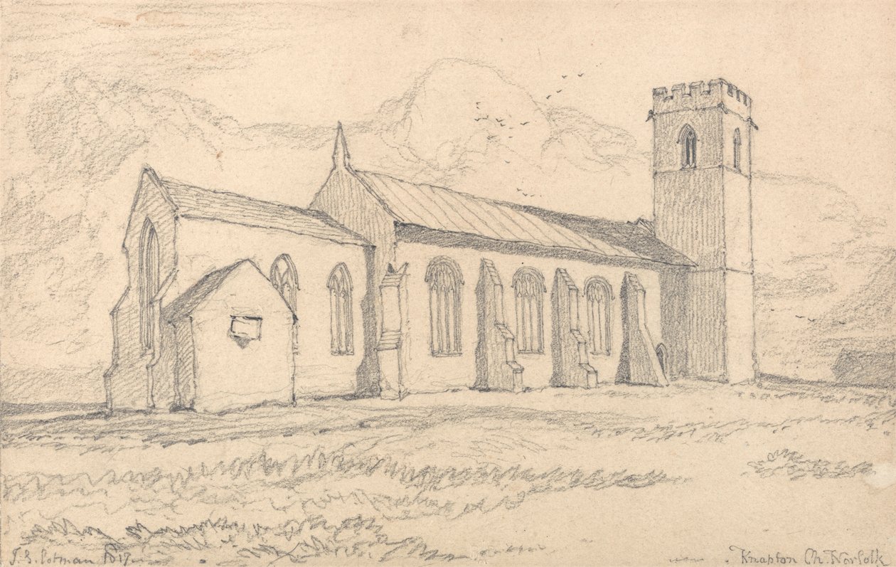 Knapton Church, Norfolk, fra det nordøstlige af John Sell Cotman