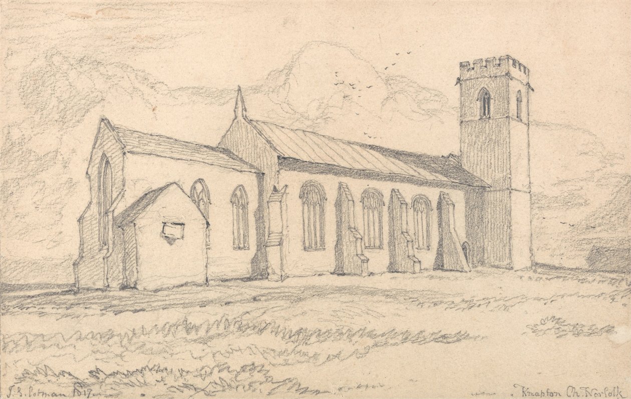 Knapton Church, Norfolk, set fra nordøst af John Sell Cotman
