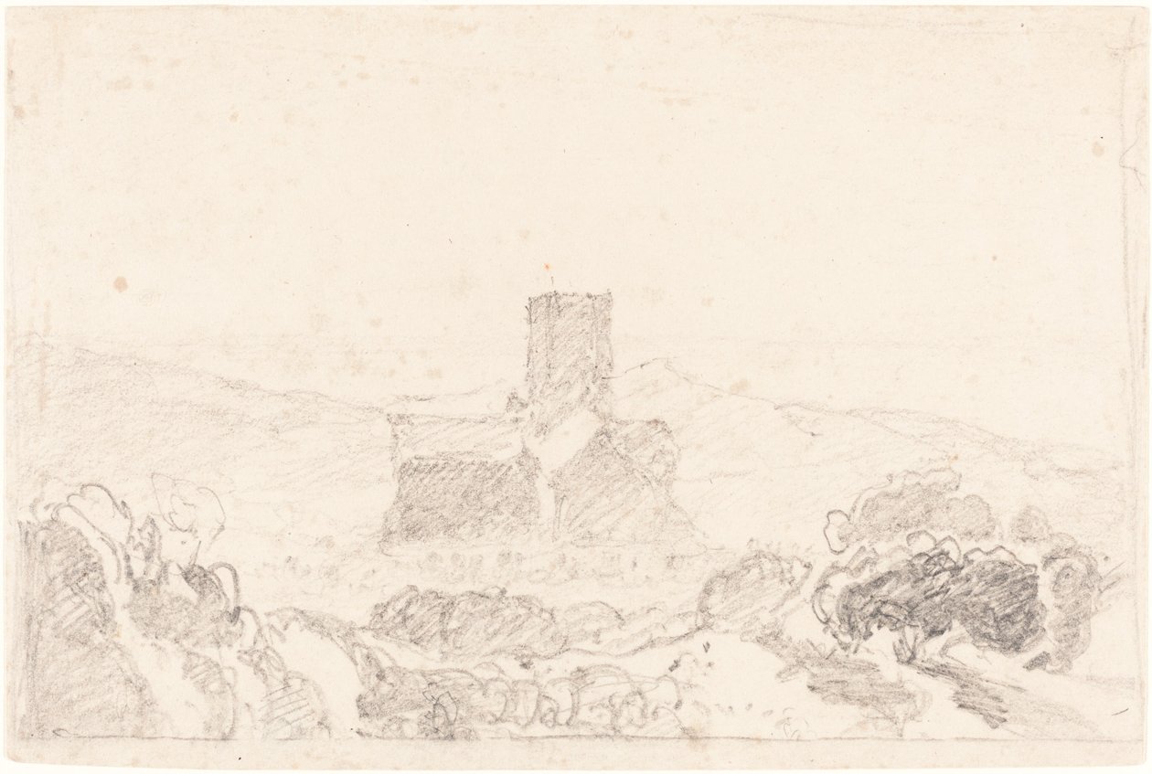 Landskab med kirke af John Sell Cotman