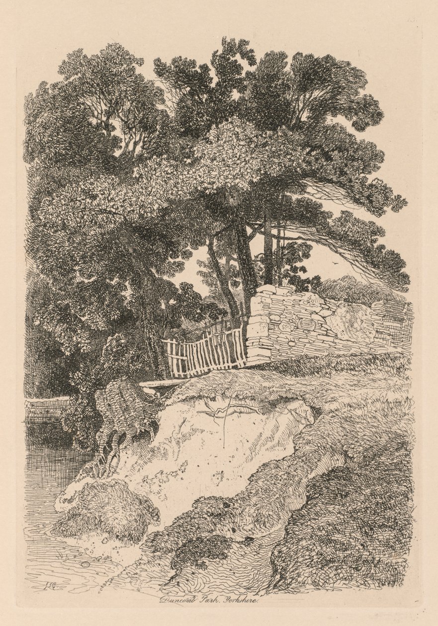 Liber Studiorum: Plade 13, Duncomb Park, Yorkshire: nr. 5 af John Sell Cotman