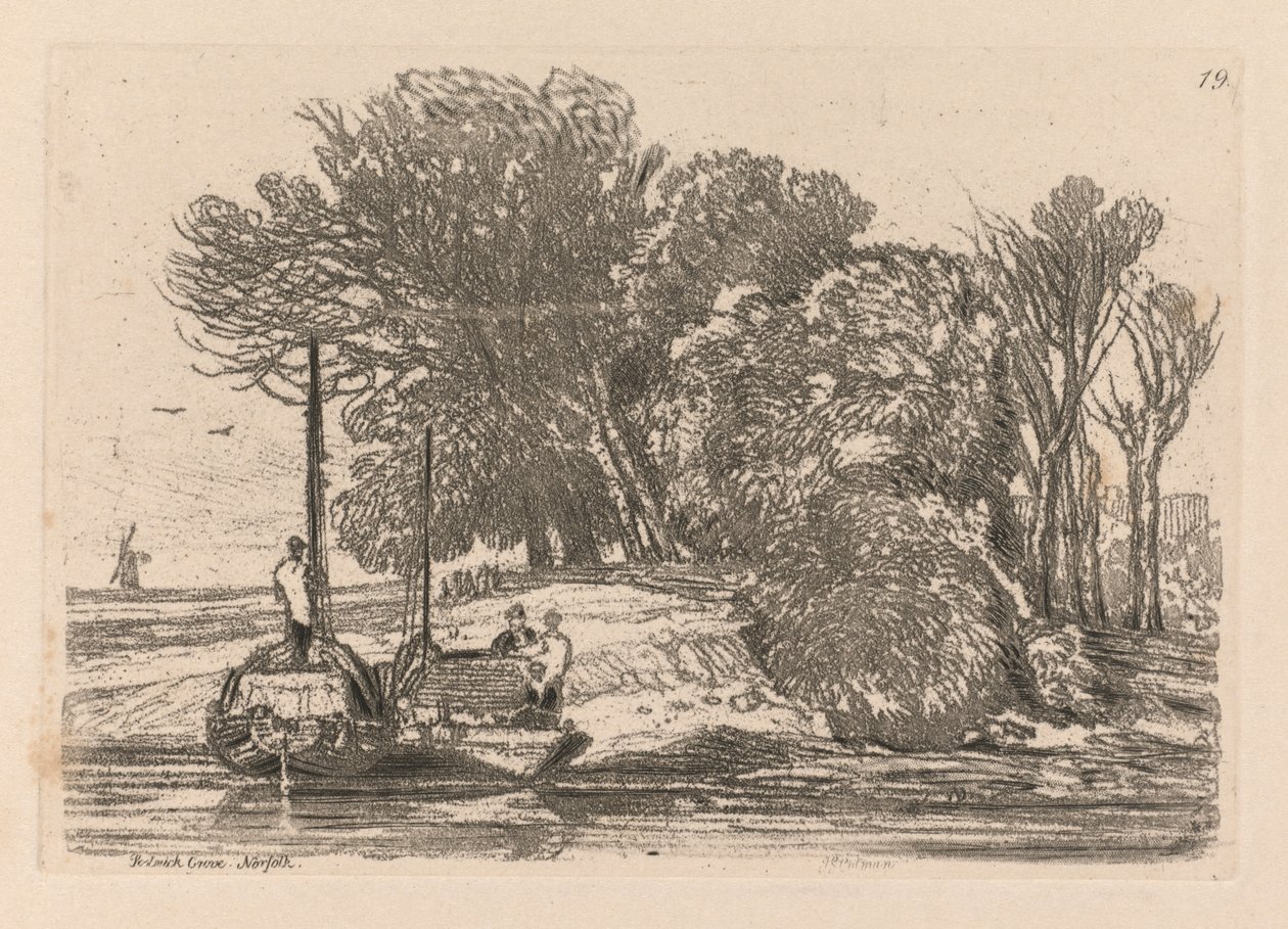Liber Studiorum: Plade 19, Postwick Grove, Norfolk, 1838 af John Sell Cotman