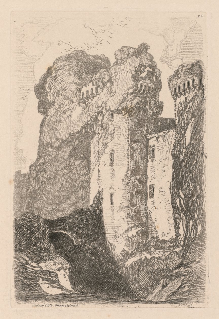 Liber Studiorum: Plade 24, Ragland Castle, Monmouthshire af John Sell Cotman