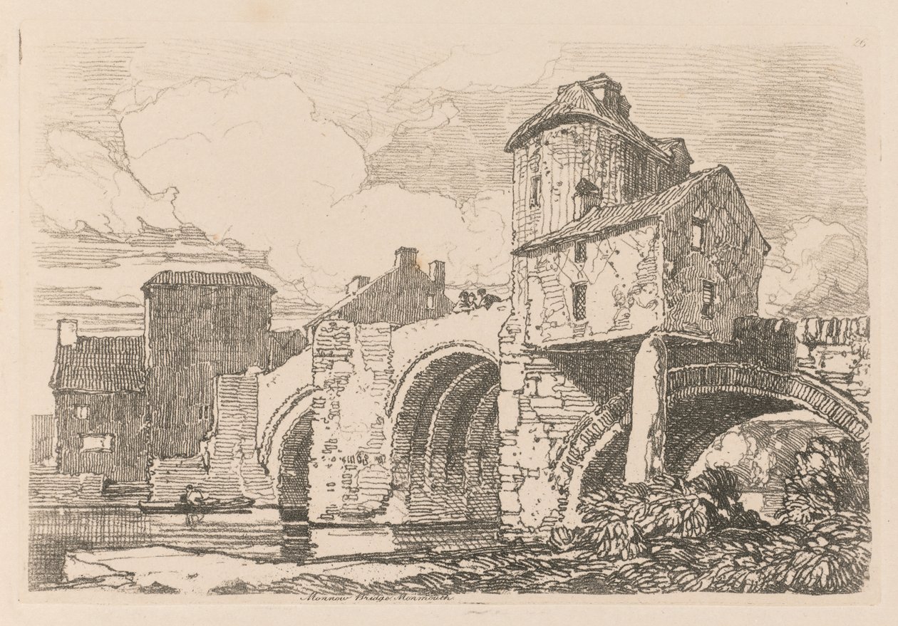 Liber Studiorum: Plade 26, Monnow Bridge, Monmouthshire af John Sell Cotman