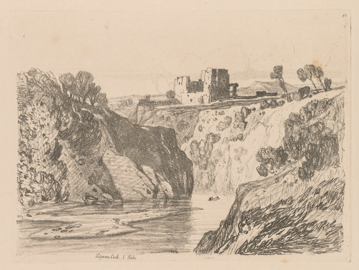Liber Studiorum: Plade 27, Kilgarren Castle, N. Wales, 1838. af John Sell Cotman