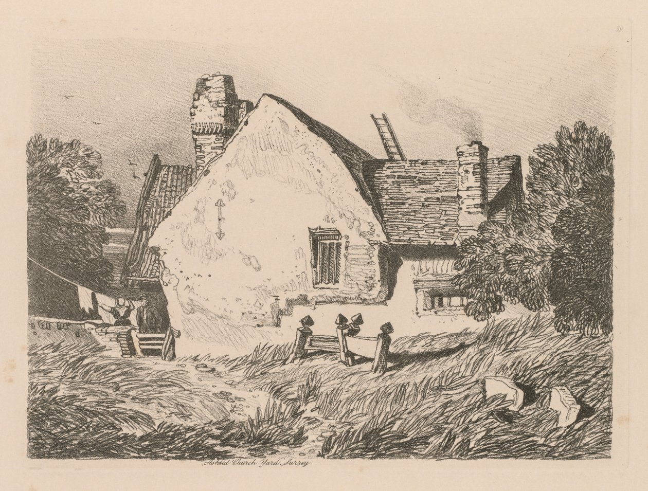 Liber Studiorum: Plade 39, View at Ashdted, Surrey af John Sell Cotman