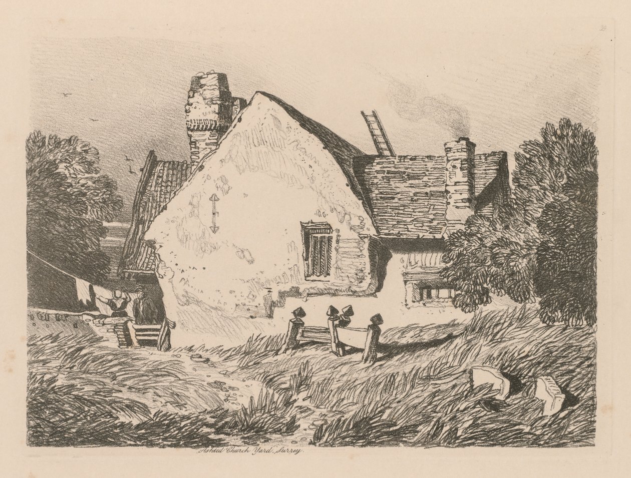 Liber Studiorum: Plade 39, View at Ashdted, Surrey, 1838. af John Sell Cotman