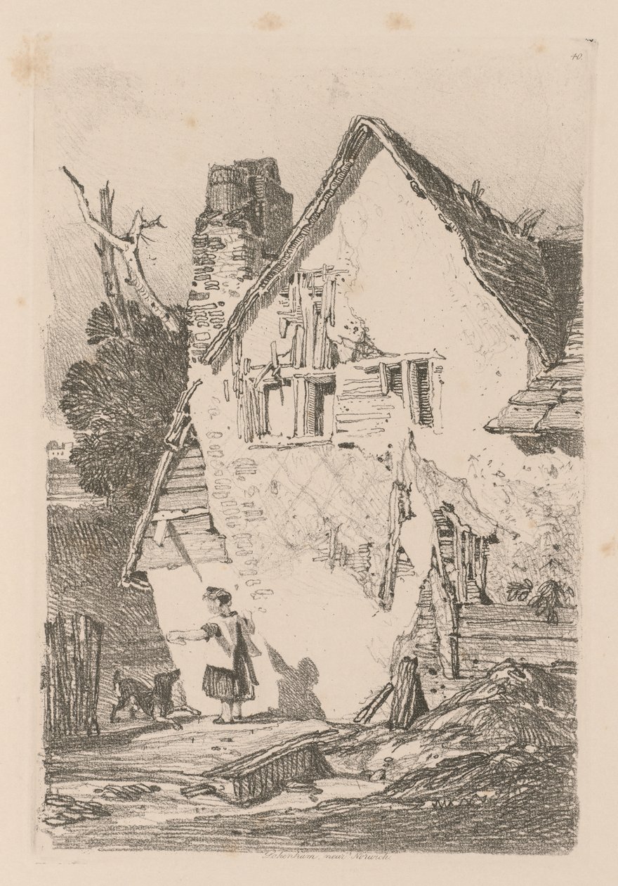 Liber Studiorum: Plade 40, Lakenham, nær Norwich af John Sell Cotman