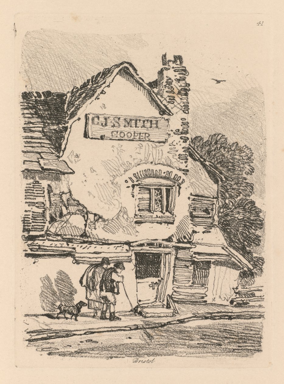 Studiebog: Plade 41, House at Bristol af John Sell Cotman