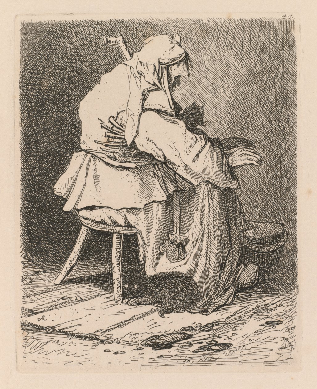 Liber Studiorum: Plade 44, Skitse efter Rembrandt, 1838. af John Sell Cotman