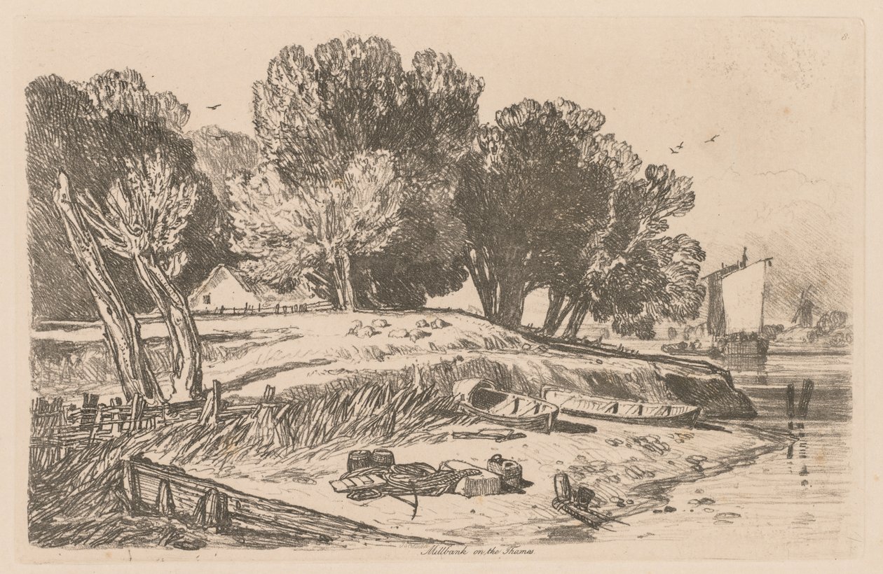 Liber Studiorum: Plade 8, Millbank on the Thames, 1838. af John Sell Cotman