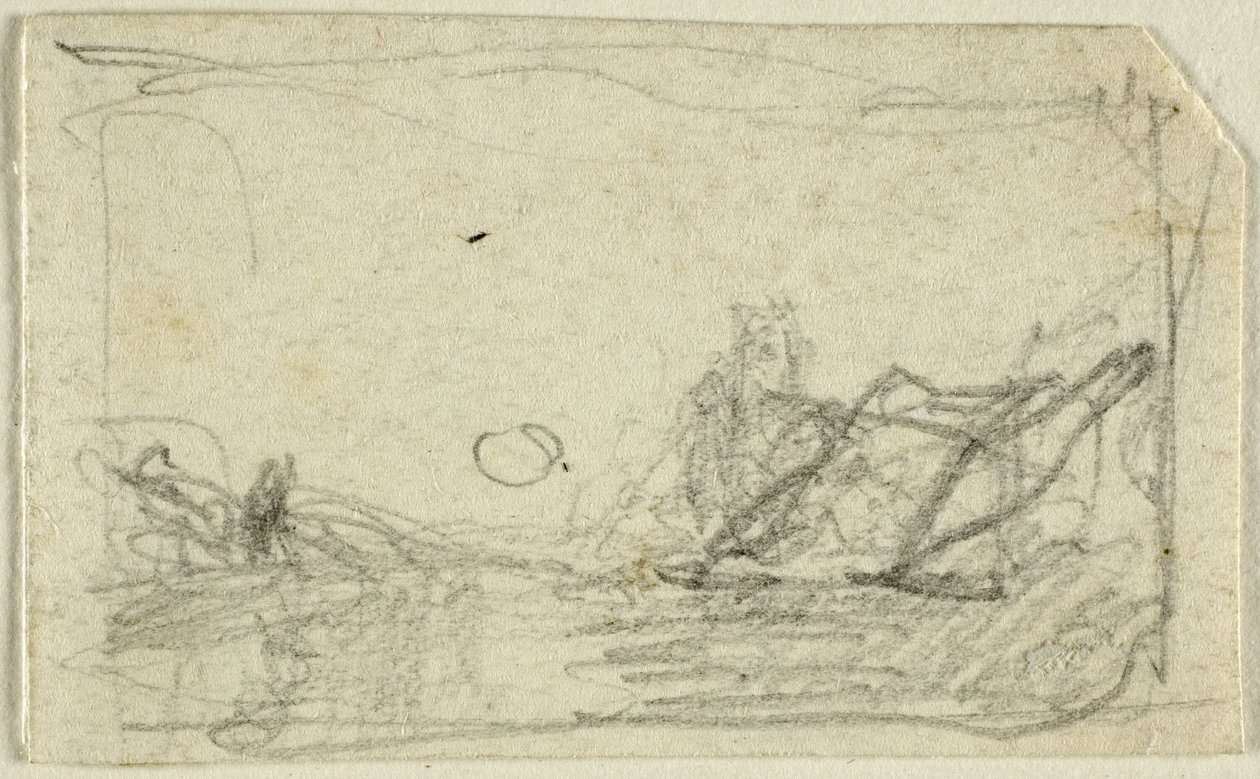 Måneskin over landskab af John Sell Cotman
