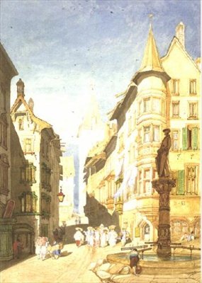 No.0944 Schaffhausen, ca. 1820-30 (akvarel og blyant på papir) af John Sell Cotman