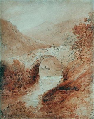 Pontaber, Glasllyn, North Wales af John Sell Cotman