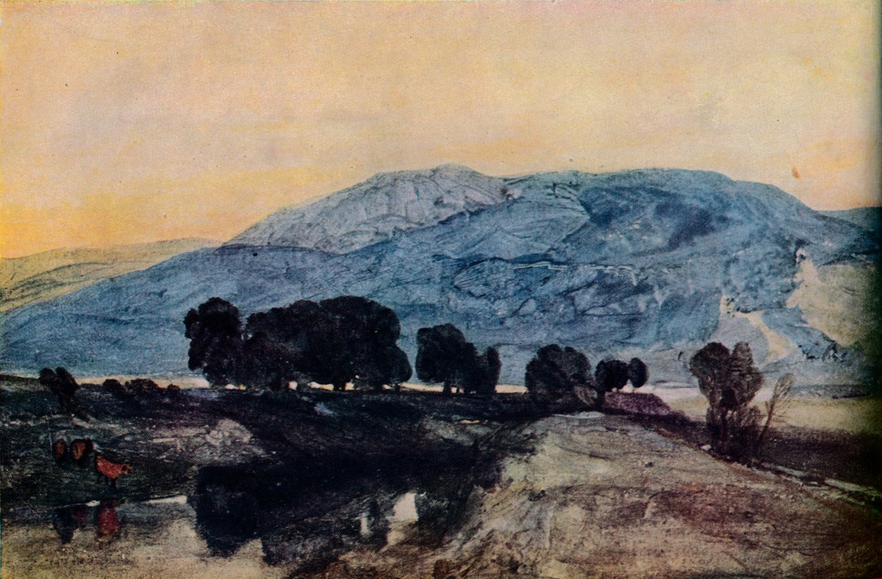 Klippelandskab, solnedgang, c1800-tallet af John Sell Cotman
