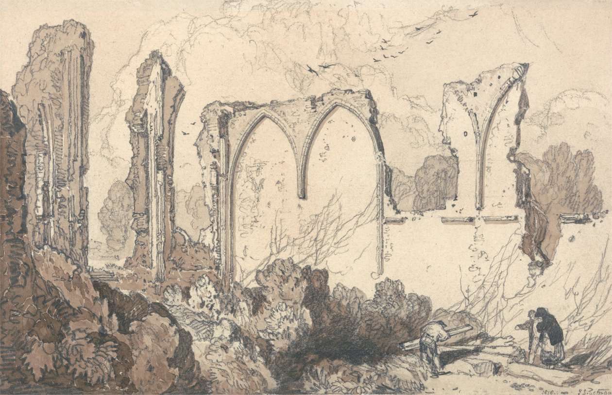 Ruin bag Free School, Thetford, Suffolk af John Sell Cotman