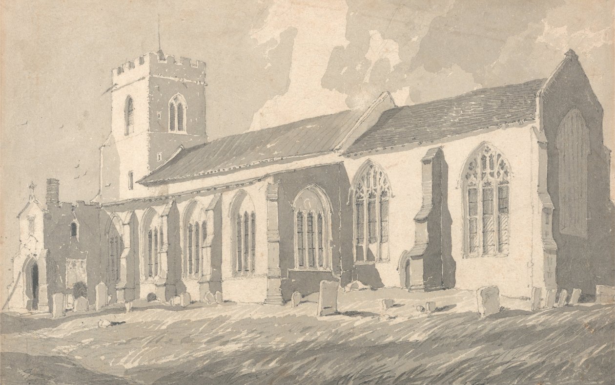 Sydsiden af Catfield Church, Norfolk af John Sell Cotman