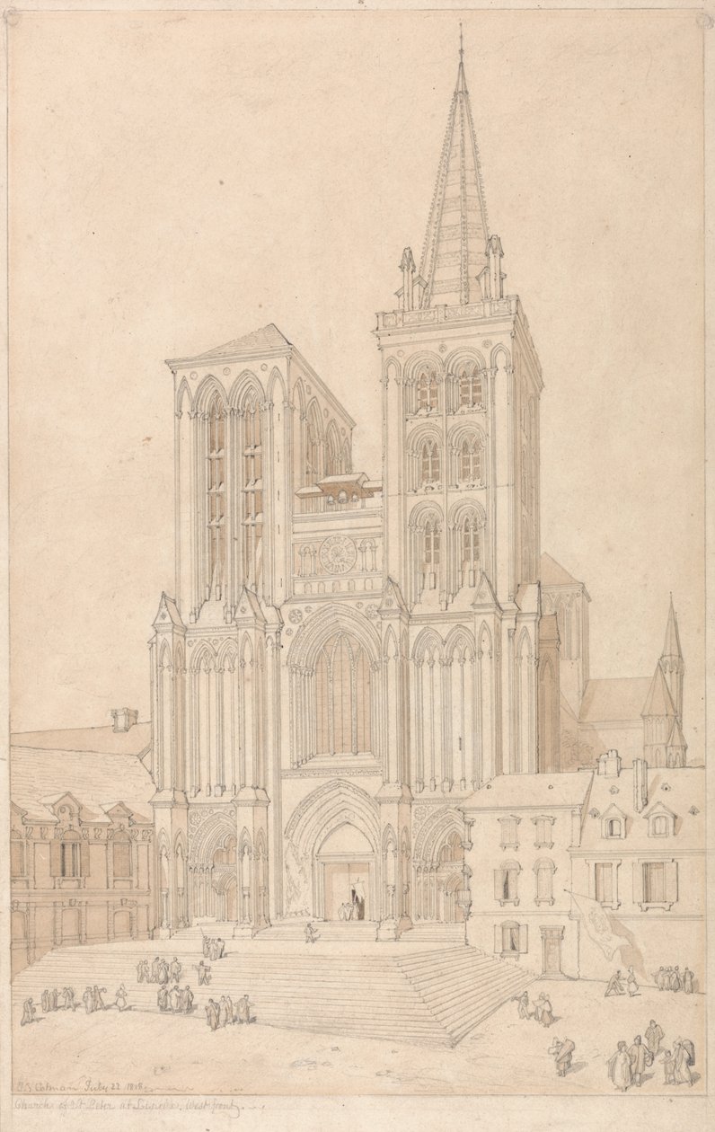 Sankt Peter i Lisieux, Normandiet: Vestfronten af John Sell Cotman