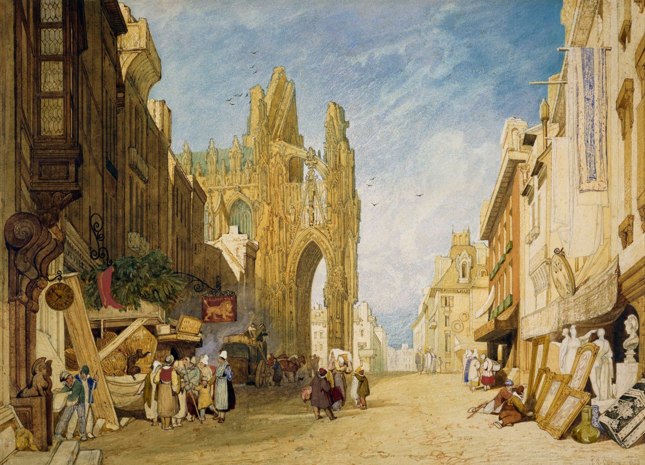 Gadescene i Alencon, Normandiet af John Sell Cotman