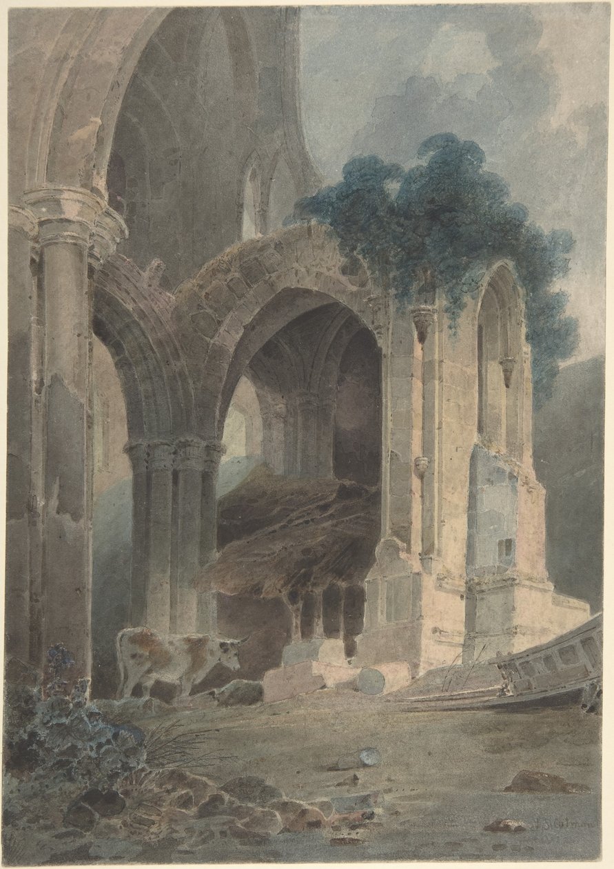 Den østlige ende af Rievaulx Abbey, Yorkshire af John Sell Cotman