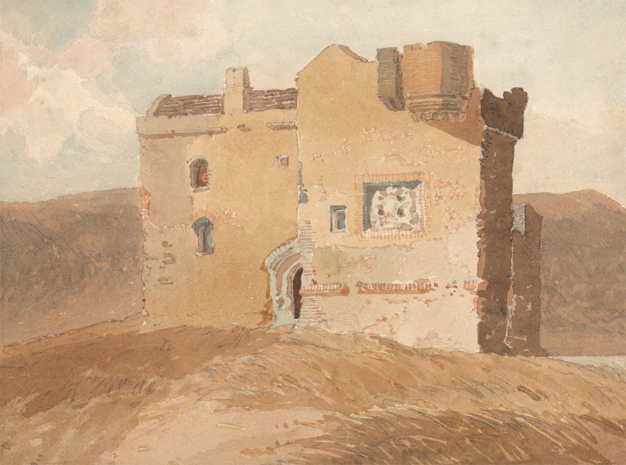 Uidentificeret slot, tidligere kaldet Clanbury Castle af John Sell Cotman