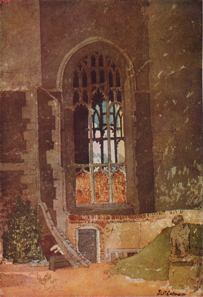 Vindue mellem St. Andrews Hall og den hollandske kirke, Norwich, c1908 af John Sell Cotman