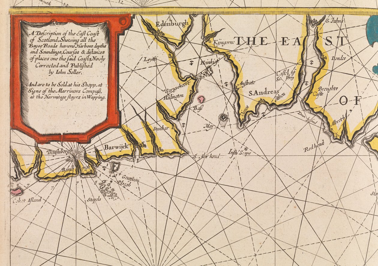 Den engelske lods, den første bog: beskrivelse af den nordlige navigation, ca. 1671 (papir) af John Seller