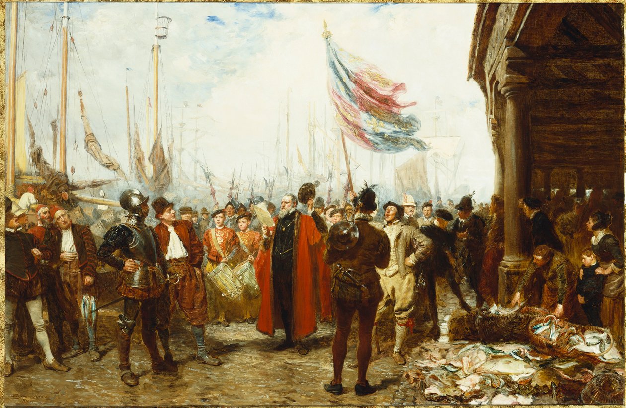 Kaldet til våben, 1894 af John Seymour Lucas