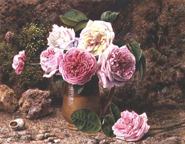 Roser (akvarel og gouache) af John Sherrin