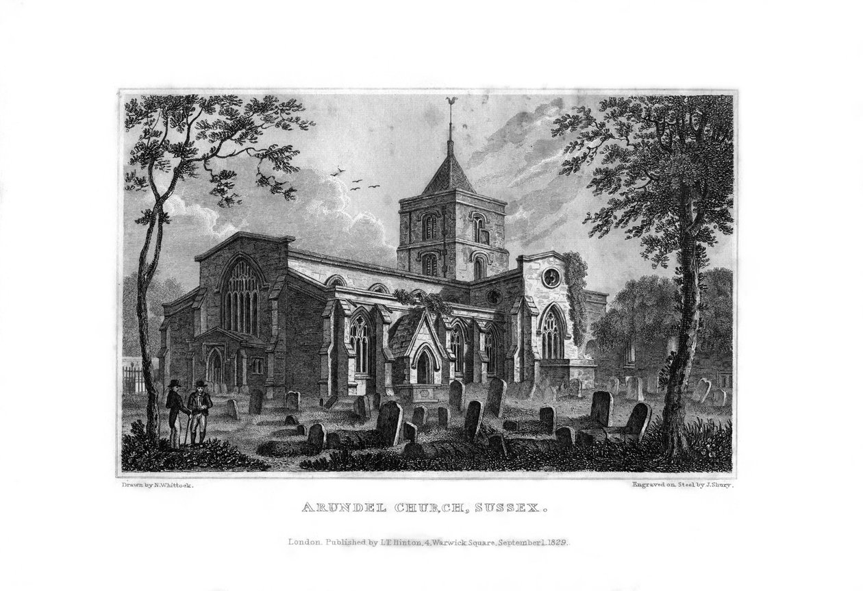 Arundel Church, West Sussex, 1829. af John Shury