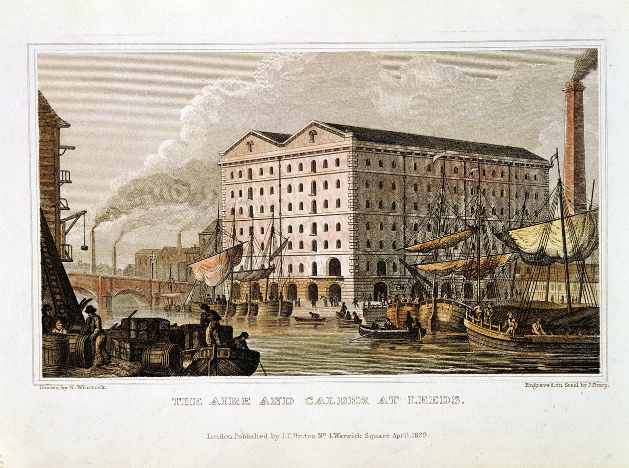 The Aire and Calder Navigation, Leeds, Yorkshire, 1828 af John Shury