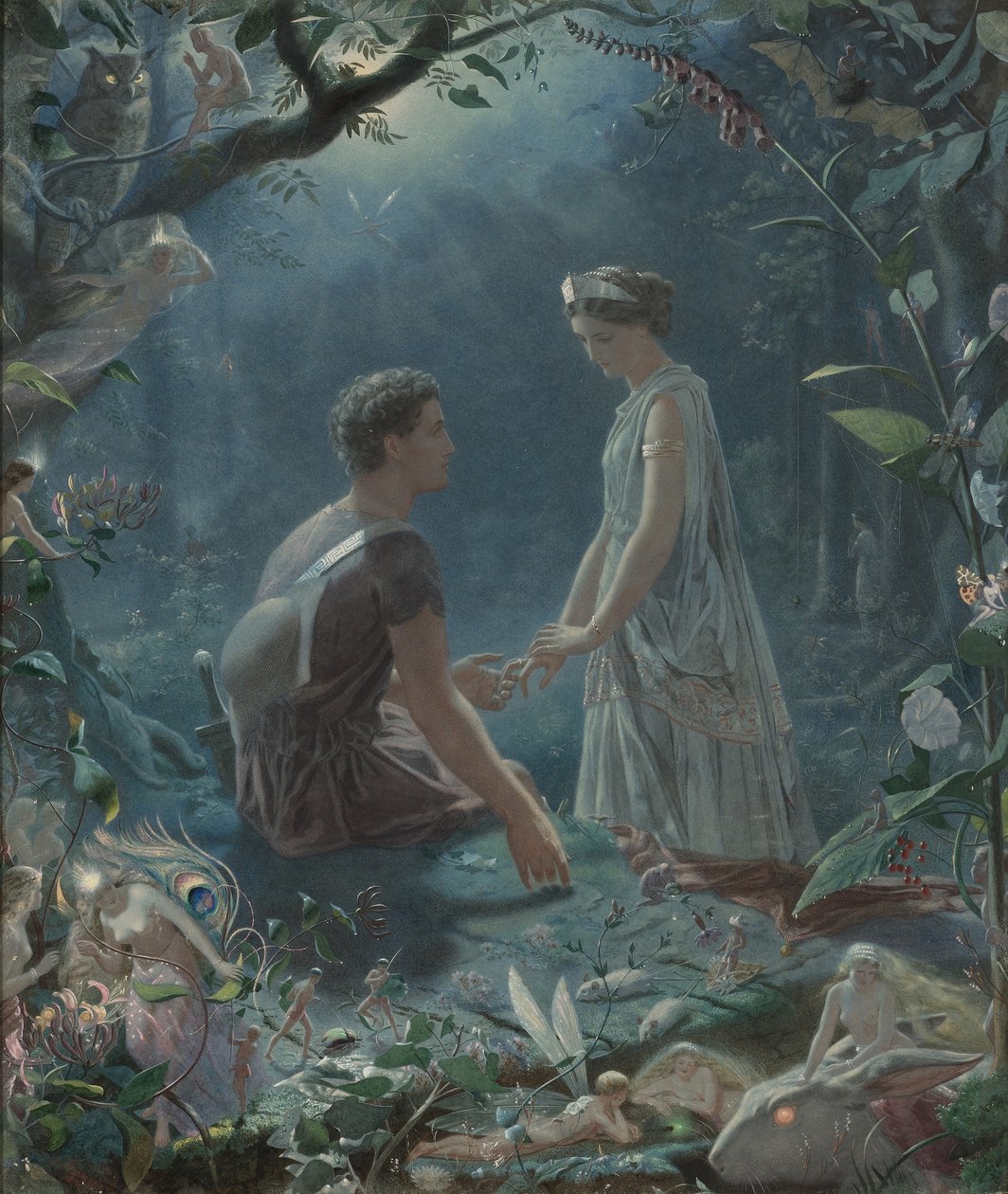 Hermia og Lysander. En skærsommernatsdrøm, 1870 af John Simmons