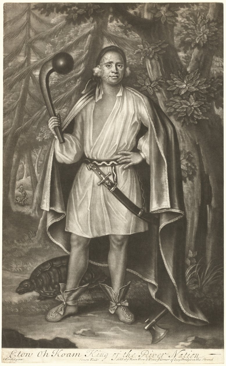 Etow Oh Koam, King of the River Nation af John Simon after John Verelst