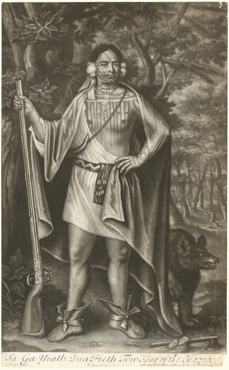 Sa Ga Yeath Qua Pieth Tow, King of the Maquas af John Simon after John Verelst