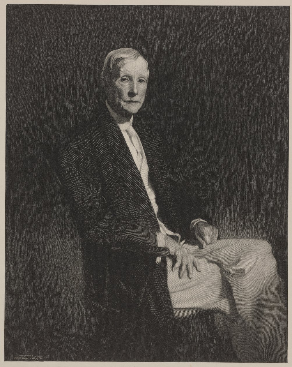 Portræt af John D. Rockefeller, tryk lavet af Timothy Cole af John Singer (after) Sargent