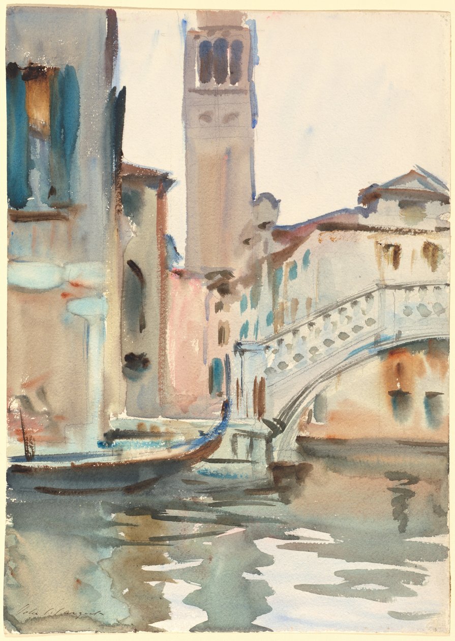 A Bridge and Campanile, Venedig af John Singer Sargent
