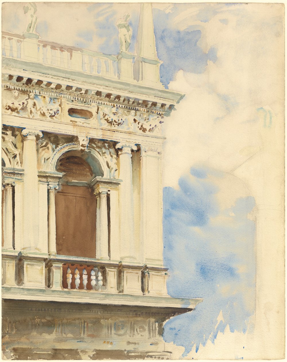 Et hjørne af biblioteket i Venedig, 19041907. af John Singer Sargent