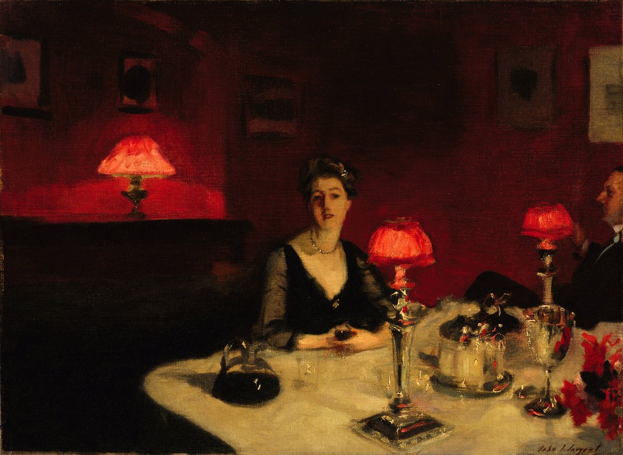 ""Et middagsbord om natten"" Peinture af John Singer Sargent (1856-1925) 1884 Fine Arts Museums of San Francisco Californie af John Singer Sargent
