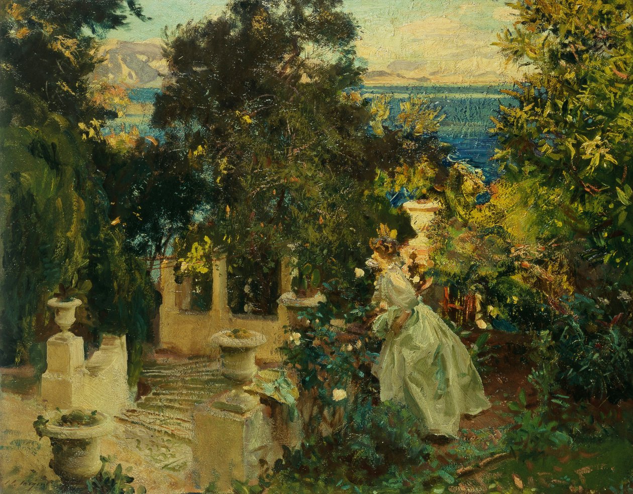 En have på Korfu, 1909 af John Singer Sargent