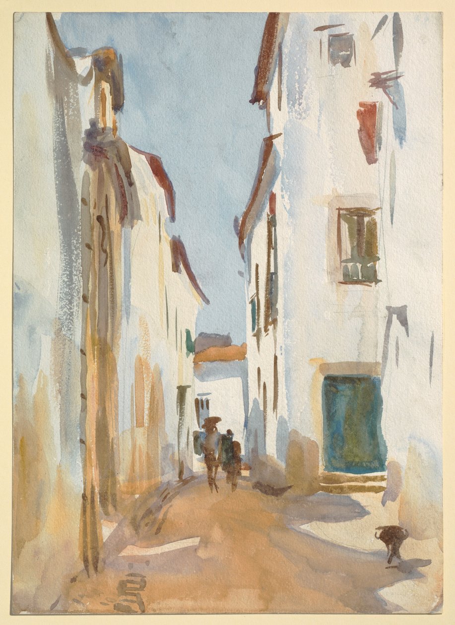 En gadescene, Spanien af John Singer Sargent
