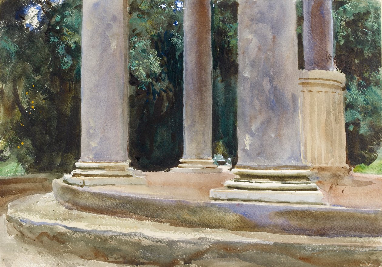 En udsigt mellem søjlerne af en Tempietto, slutningen af det 19. århundrede af John Singer Sargent