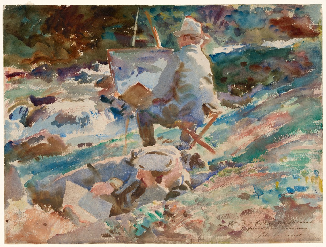 En kunstner ved sit staffeli af John Singer Sargent