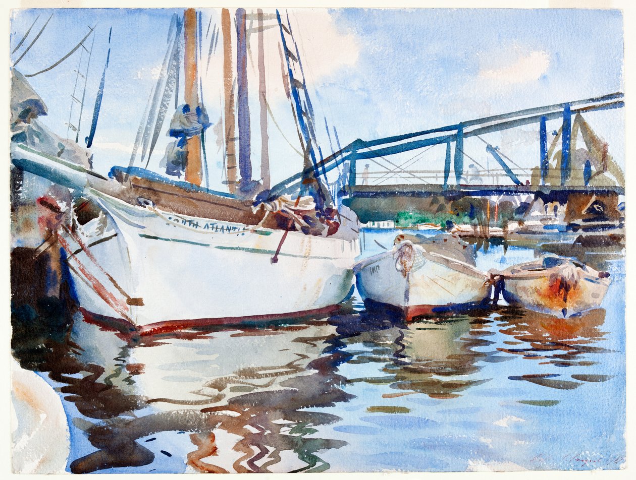 Boats at Anchor, 1917 (wc over grafit på papir) af John Singer Sargent